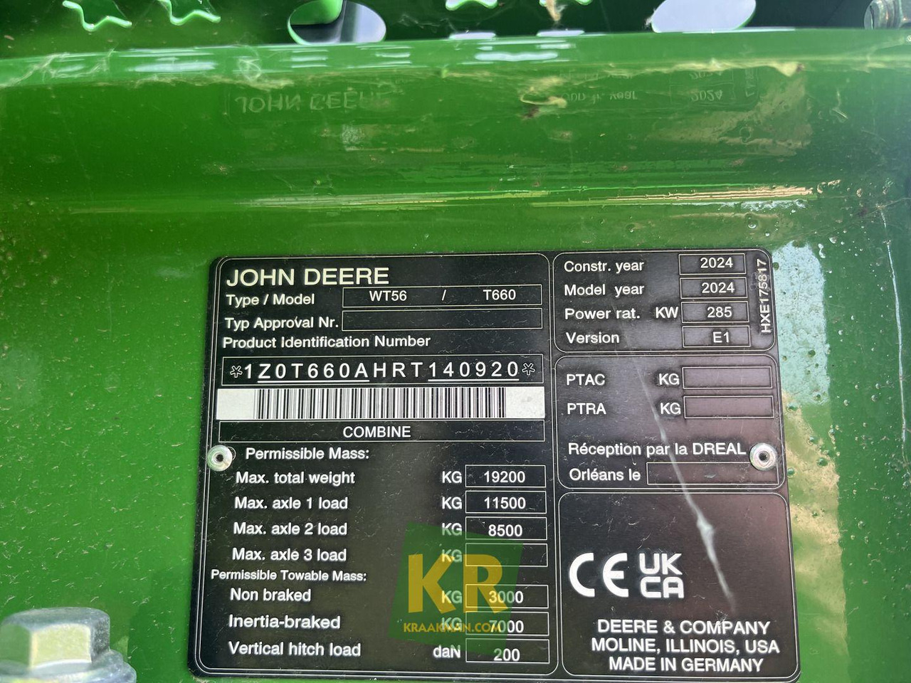 Maaidorser John Deere T660