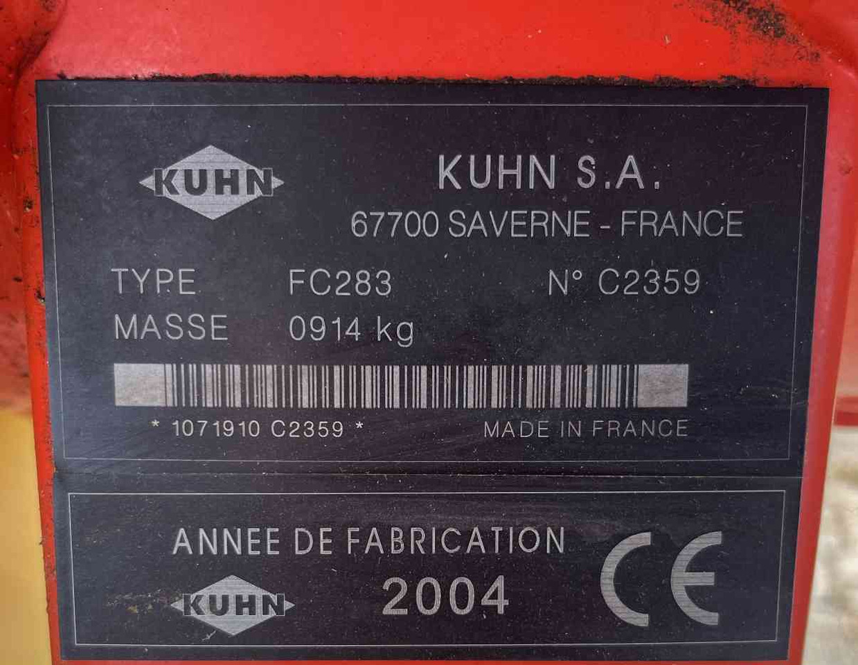 Maaimachine Kuhn FC283 schijvenmaaier achtermaaier weidebouwmachines