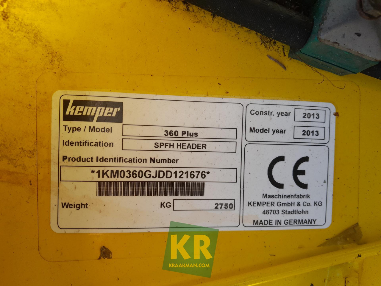 Maiskolvenplukker Kemper 360 Plus
