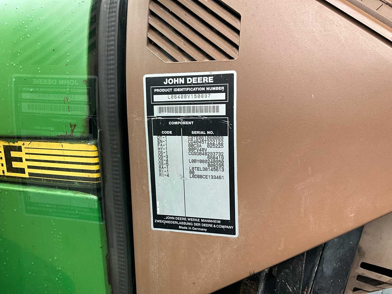 Tractor John deere 6400