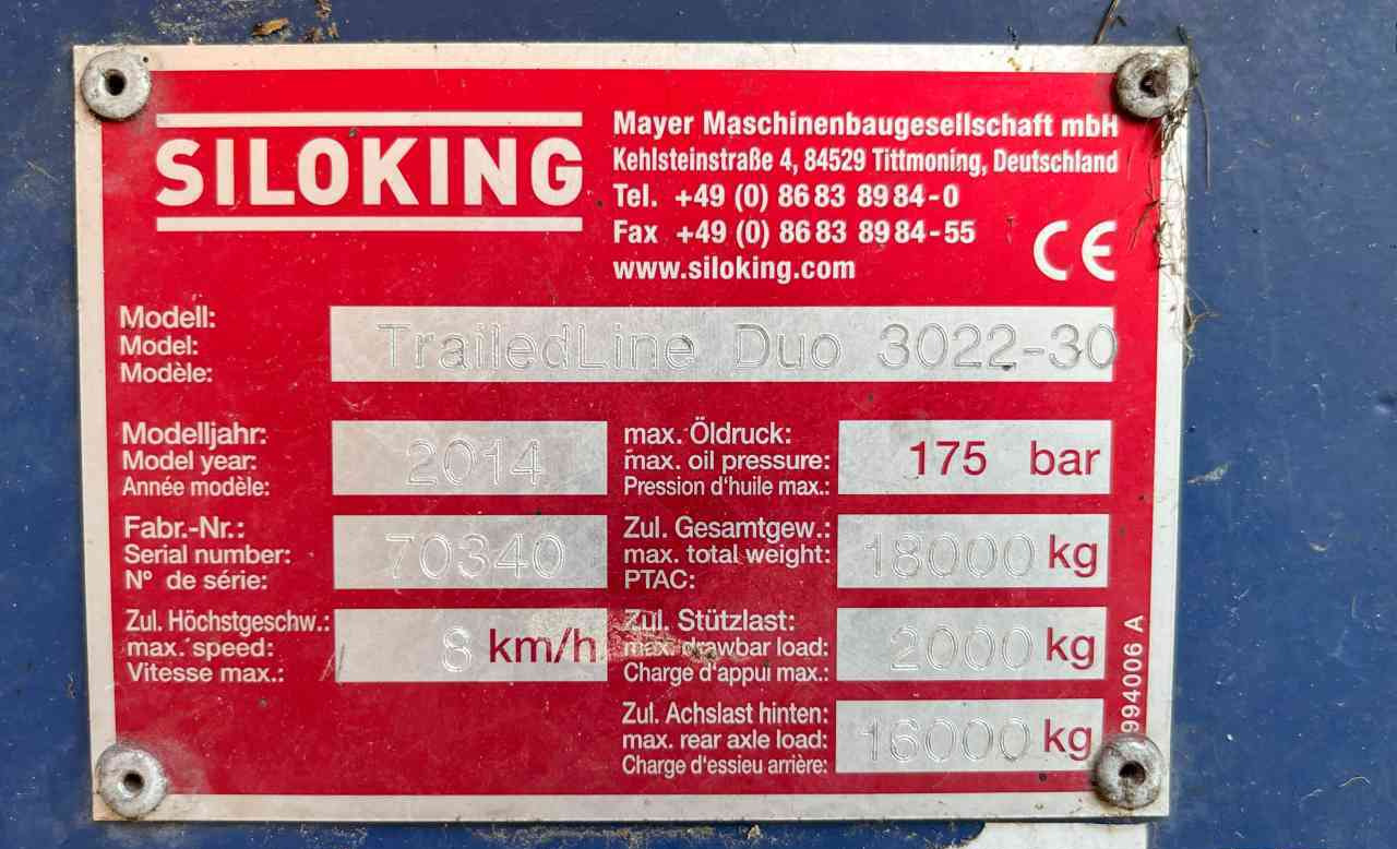 Voermengwagen Siloking TrailedLine Duo 3022-30 Voermengwagen voermachines