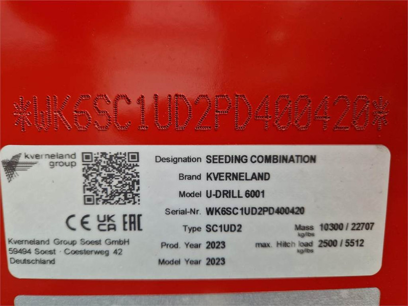 Zaaicombinatie Kverneland U DRILL 6001 NEW