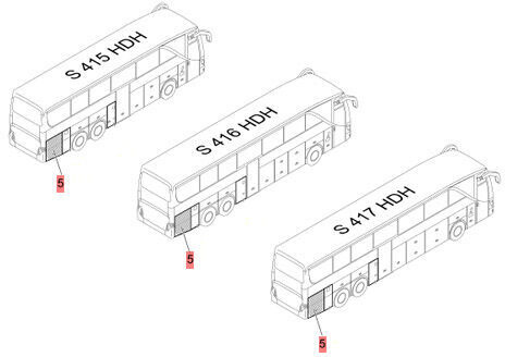 Nieuw Carrosserie en exterieur voor Bus A6297507105   Setra 415 HDH 416 HDH 417 HDH: afbeelding 2