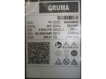 Batterij GRUMA 48 Volt 5 PzS 775 Ah: afbeelding 5
