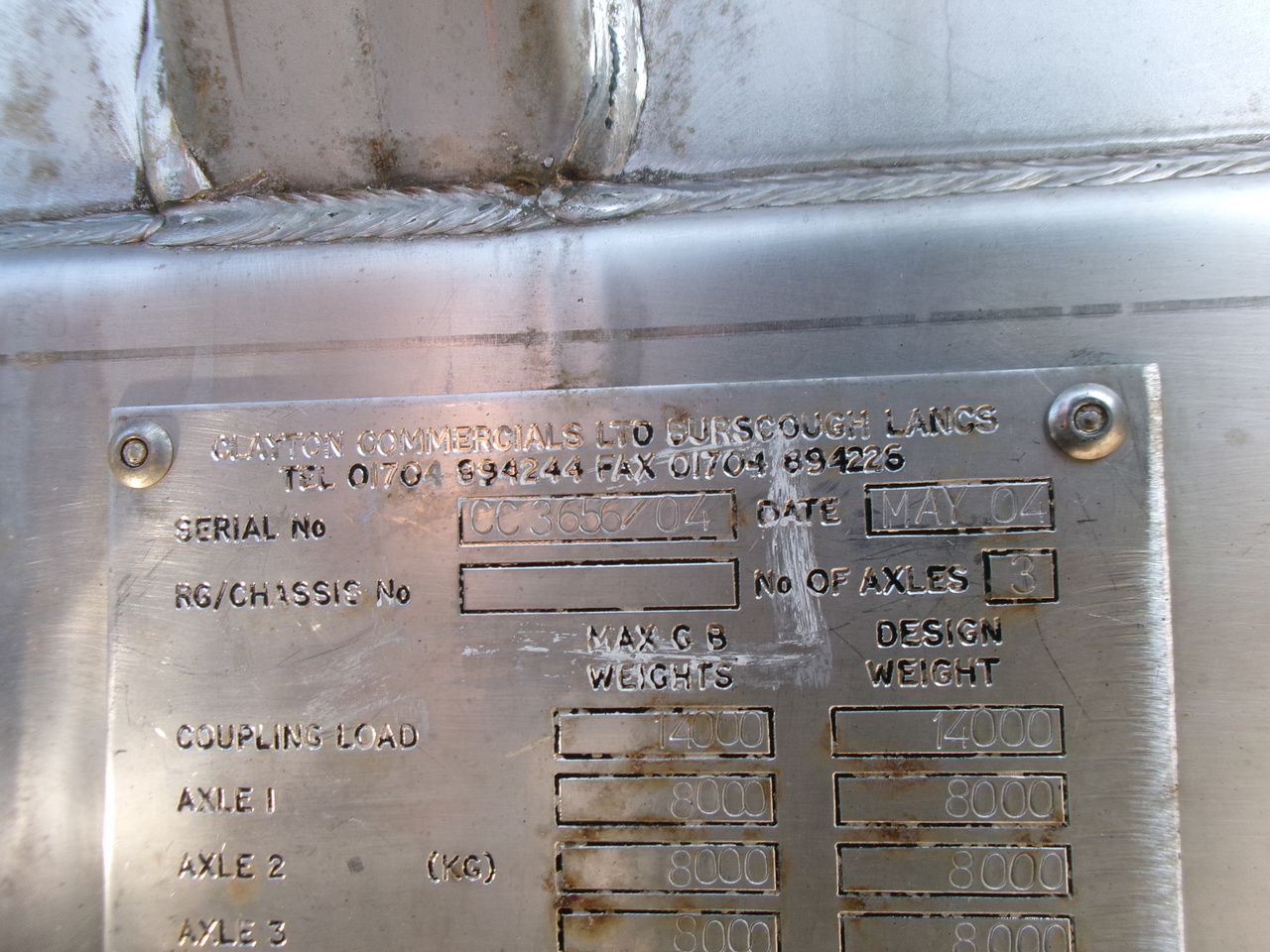 Tankoplegger voor het vervoer van bitumen Clayton Bitumen tank inox 33 m3 / 1 comp + ADR: afbeelding 16