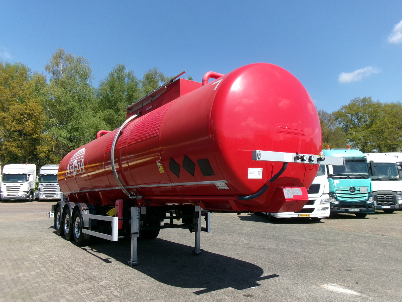 Tankoplegger voor het vervoer van bitumen Cobo Bitumen tank inox 34 m3 / 1 comp: afbeelding 2
