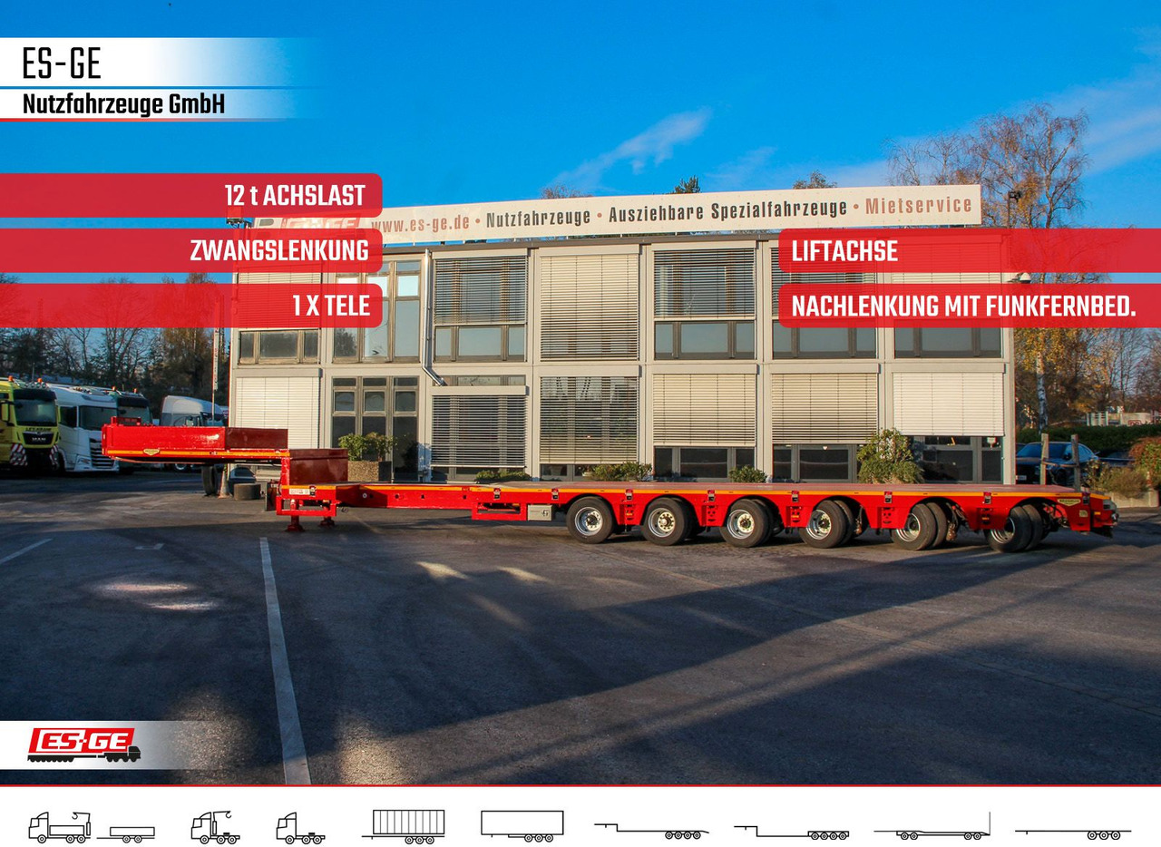 Dieplader oplegger Broshuis 6-Achs-Satteltieflader - teleskopierbar