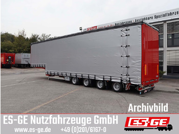 Dieplader oplegger  ES-GE 4-Achs-Satteltieflader mit Curtainsider-Aufbau