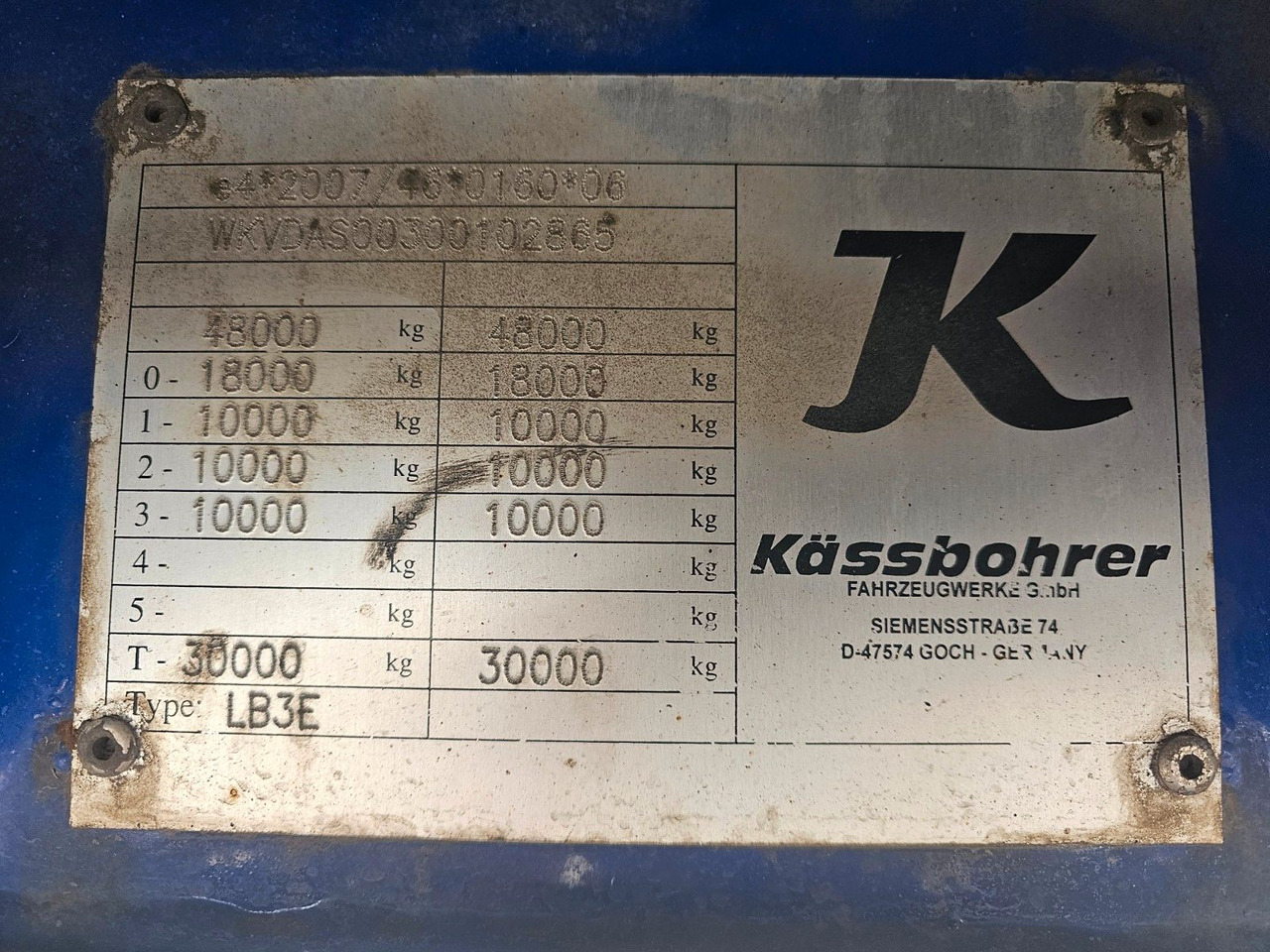 Dieplader oplegger Kässbohrer LB3E Semie Tieflader Mit Rampen