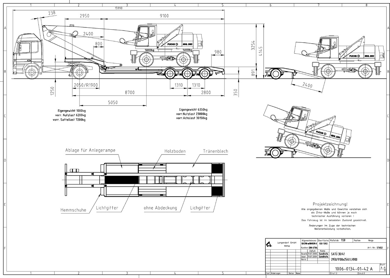 Dieplader oplegger Langendorf ATUE 30/34