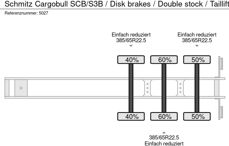 Gesloten oplegger Schmitz Cargobull SCB/S3B / Disk brakes / Double stock / Taillift