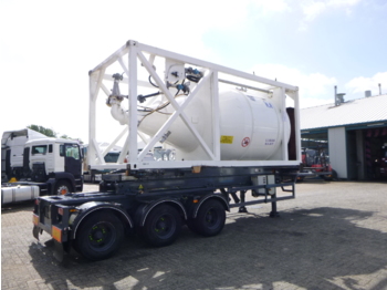 Bulkoplegger voor het vervoer van meel HTS 3-axle container trailer (sliding, tipping) + 20 ft ISO silo tank container 15 m3 / 1 comp: afbeelding 4