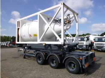 Bulkoplegger voor het vervoer van meel HTS 3-axle container trailer (sliding, tipping) + 20 ft ISO silo tank container 15 m3 / 1 comp: afbeelding 3