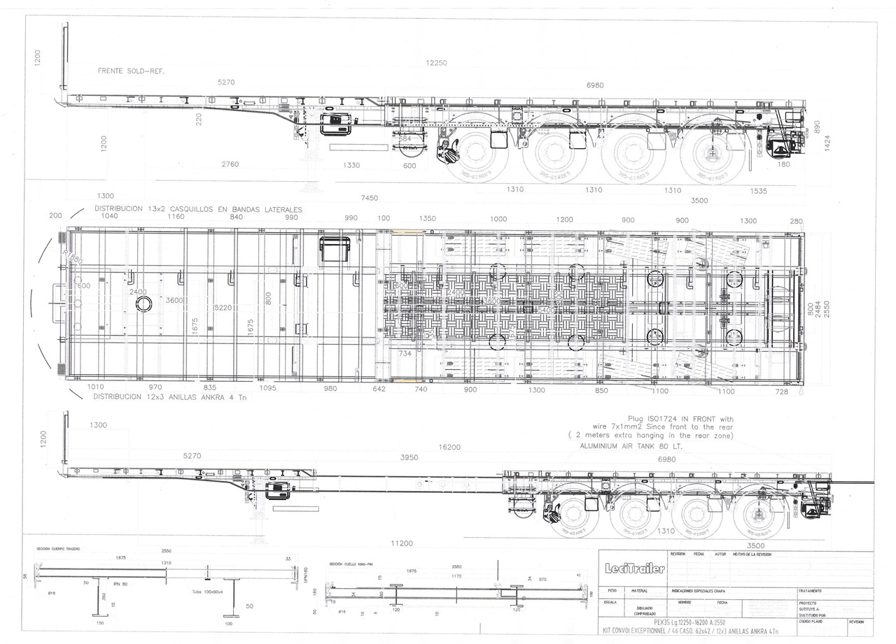Houtoplegger Leci Trailer P4 Long Material / Ballast Trailer