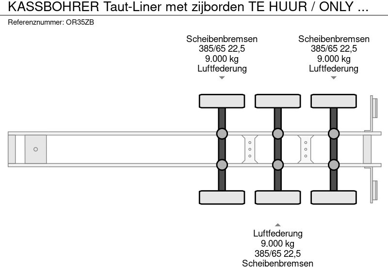 Schuifzeiloplegger Kässbohrer Taut-Liner met zijborden TE HUUR / ONLY RENTAL: afbeelding 9