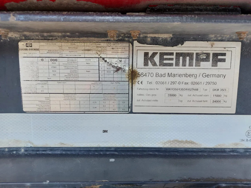Kipper oplegger Kempf Kipp-SANH*HARDOX*31 m³ *Lift*Alcoa