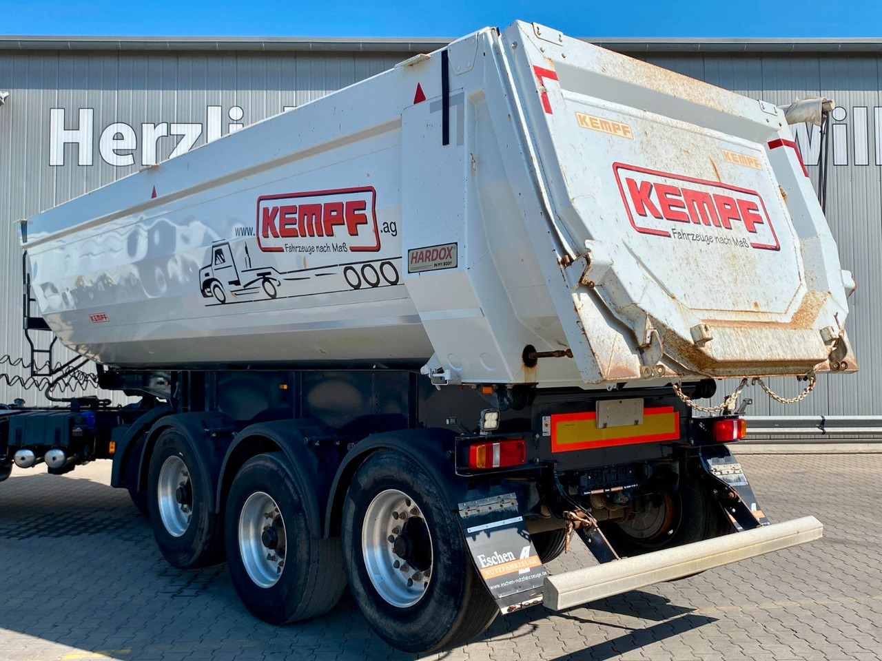 Kipper oplegger Kempf SKM 35/3 | Stahl 27m³*1+3.Achse liftbar*BPW*EBS