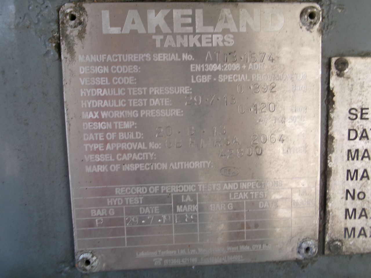 Leasing Lakeland Tankers Fuel tank alu 42.8 m3 / 6 comp + pump Lakeland Tankers Fuel tank alu 42.8 m3 / 6 comp + pump: afbeelding 31