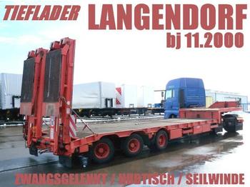 Dieplader oplegger voor het vervoer van zwaar materieel Langendorf TIEFLADER ZWANGSGELENKT HUBTISCH FÜR STAPLER: afbeelding 1