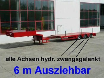 Dieplader oplegger voor het vervoer van zwaar materieel Möslein 3 Achs Tieflader, ausziehbar 6 m, alle ach: afbeelding 1
