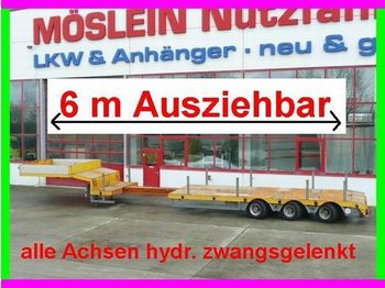 Dieplader oplegger voor het vervoer van zwaar materieel Möslein 3 Achs Tieflader, ausziehbar 6 m, alle achsen hydr. gelenkt: afbeelding 1