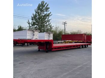 Nieuw Dieplader oplegger New 13 meter 3 axles flat lowbed gooseneck semi trailer: afbeelding 2