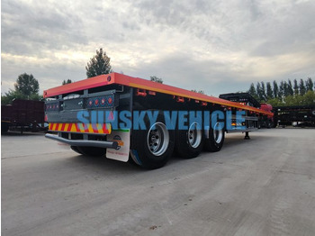 Nieuw Vlakke/ Open oplegger voor het vervoer van bulkgoederen SUNSKY 40FT 3 axle flatbed trailer: afbeelding 5