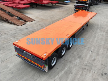 Nieuw Vlakke/ Open oplegger voor het vervoer van bulkgoederen SUNSKY 40FT 3 axle flatbed trailer: afbeelding 4