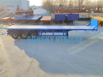 Nieuw Vlakke/ Open oplegger voor het vervoer van bulkgoederen SUNSKY 40FT 3 axle flatbed trailer: afbeelding 3