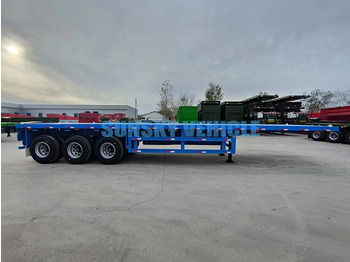 Nieuw Vlakke/ Open oplegger voor het vervoer van bulkgoederen SUNSKY 40FT 3 axle flatbed trailer: afbeelding 2