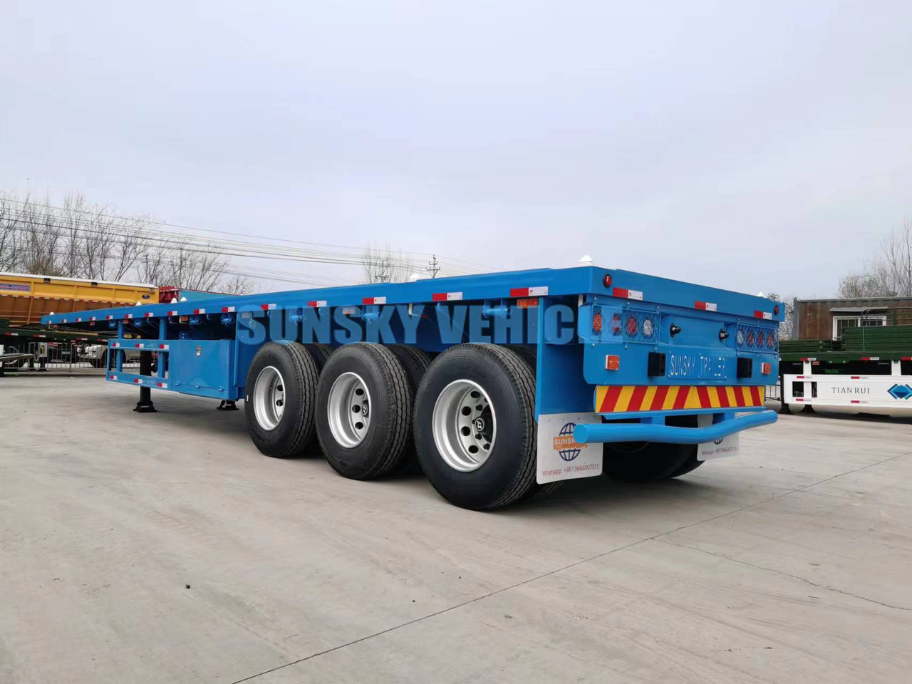 Nieuw Vlakke/ Open oplegger voor het vervoer van bulkgoederen SUNSKY 40FT 3 axle flatbed trailer: afbeelding 10