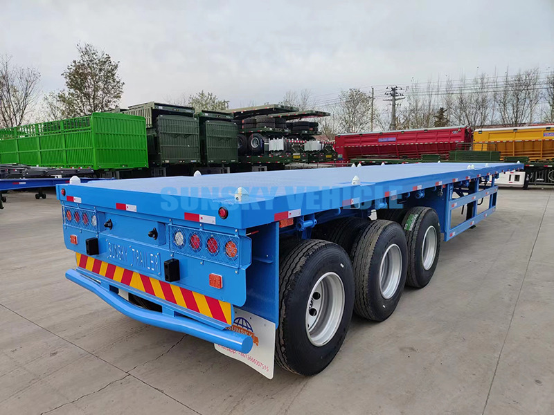Nieuw Vlakke/ Open oplegger voor het vervoer van bulkgoederen SUNSKY 40FT 3 axle flatbed trailer: afbeelding 12