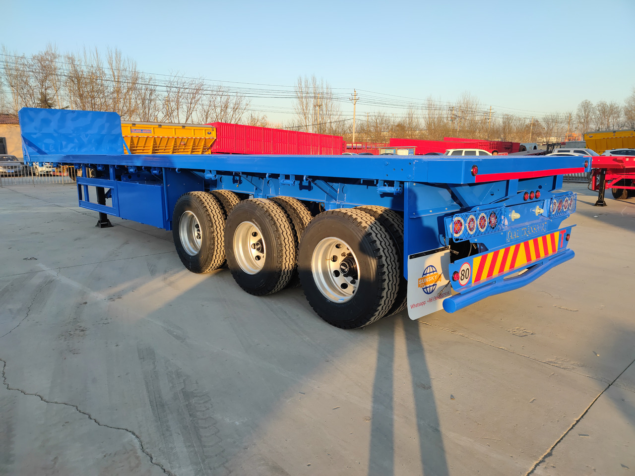 Nieuw Vlakke/ Open oplegger voor het vervoer van bulkgoederen SUNSKY 40FT 3 axle flatbed trailer: afbeelding 14