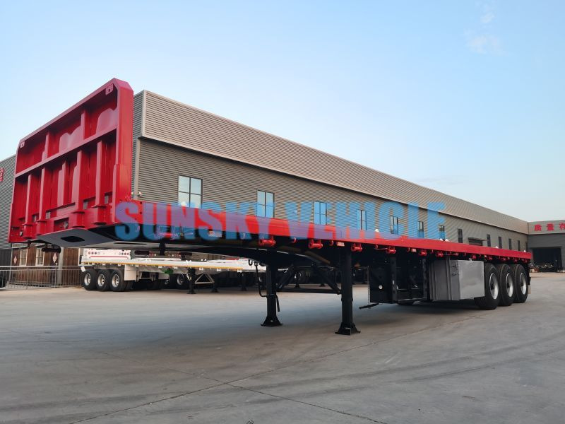 Nieuw Vlakke/ Open oplegger voor het vervoer van bulkgoederen SUNSKY 40FT 3 axle flatbed trailer: afbeelding 7