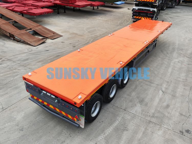 Nieuw Vlakke/ Open oplegger voor het vervoer van bulkgoederen SUNSKY 40FT 3 axle flatbed trailer: afbeelding 4