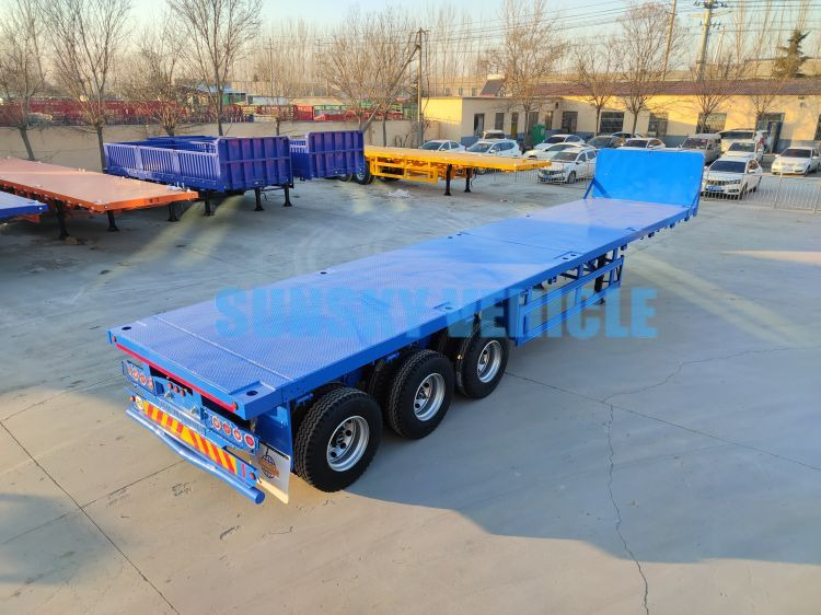 Nieuw Vlakke/ Open oplegger voor het vervoer van bulkgoederen SUNSKY 40FT 3 axle flatbed trailer: afbeelding 8