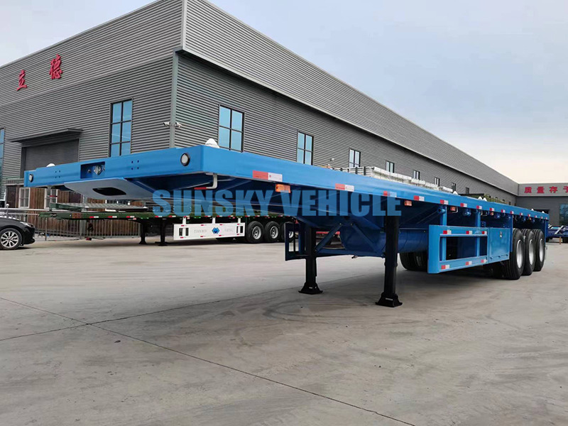 Nieuw Vlakke/ Open oplegger voor het vervoer van bulkgoederen SUNSKY 40FT 3 axle flatbed trailer: afbeelding 11