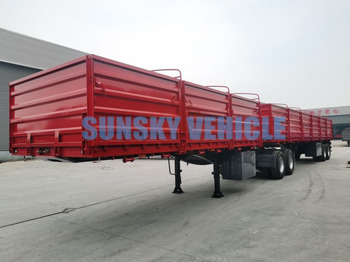 Nieuw Vlakke/ Open oplegger voor het vervoer van bulkgoederen SUNSKY 40FT drop side wall semi trailer: afbeelding 5