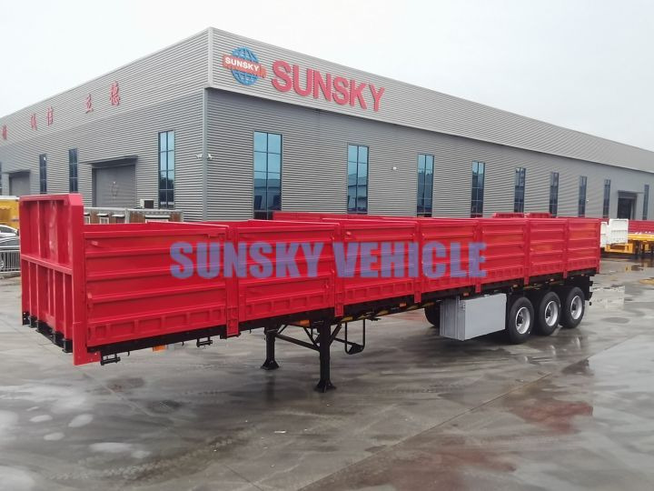 Nieuw Vlakke/ Open oplegger voor het vervoer van bulkgoederen SUNSKY 40FT drop side wall semi trailer: afbeelding 8