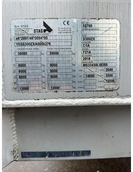 Schuifvloer oplegger Stas S 300 ZX * Schubboden/Walkingfloor*SANH*