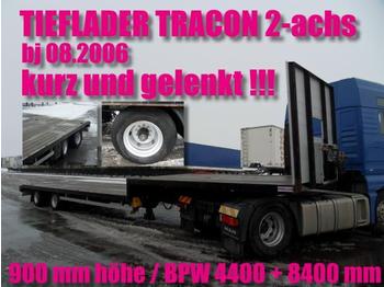 Dieplader oplegger voor het vervoer van zwaar materieel TRACON 2-achs / LENKACHSE / BPW / NL 28690 kg: afbeelding 1
