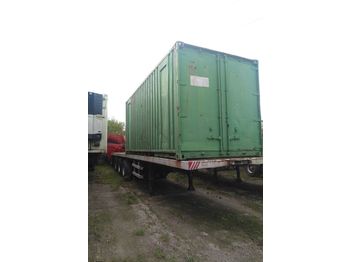 Vlakke/ Open oplegger Tri axle trailer on springs with twist locks for containers: afbeelding 1