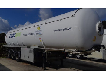 Tankoplegger Van Hool Gas trailer 54280 liters (27.1 ton) 3 assen Gas, LPG, GPL, GAZ, Propane, Butane ID 3.131.  Tankcode P25BN with counter: afbeelding 1