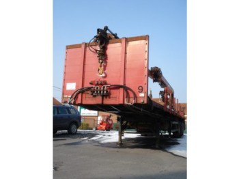 AUGUST SCHMIDT flat bed crane trailer - Vlakke/ Open oplegger