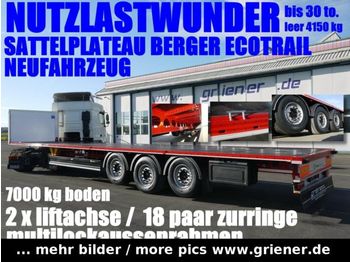 Berger SAPL24/ NUTZLAST BIS 30to./leer 4150 kg /2x lift  - Vlakke/ Open oplegger