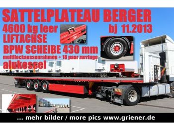 Berger SAPL 24/ LTN / PLATEAU BPW LIFT 4600 KG  !!!!!!!  - Vlakke/ Open oplegger