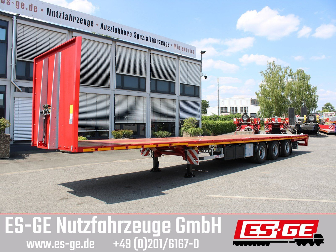 Vlakke/ Open oplegger ES-GE 3-Achs Megatrailer, hydr. Heckabsenkung