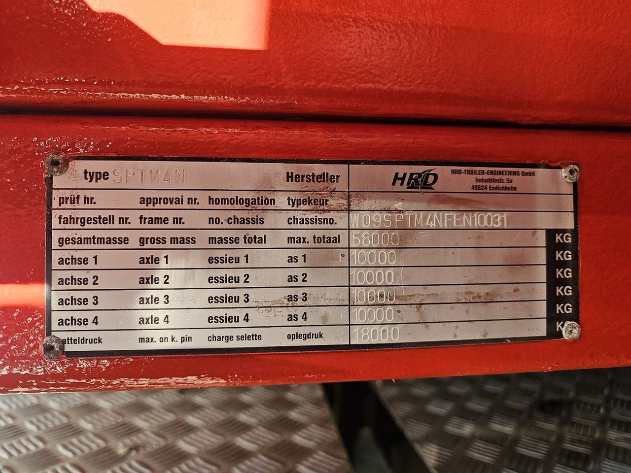 Vlakke/ Open oplegger HRD SPTM4N Mega Teleskopisch