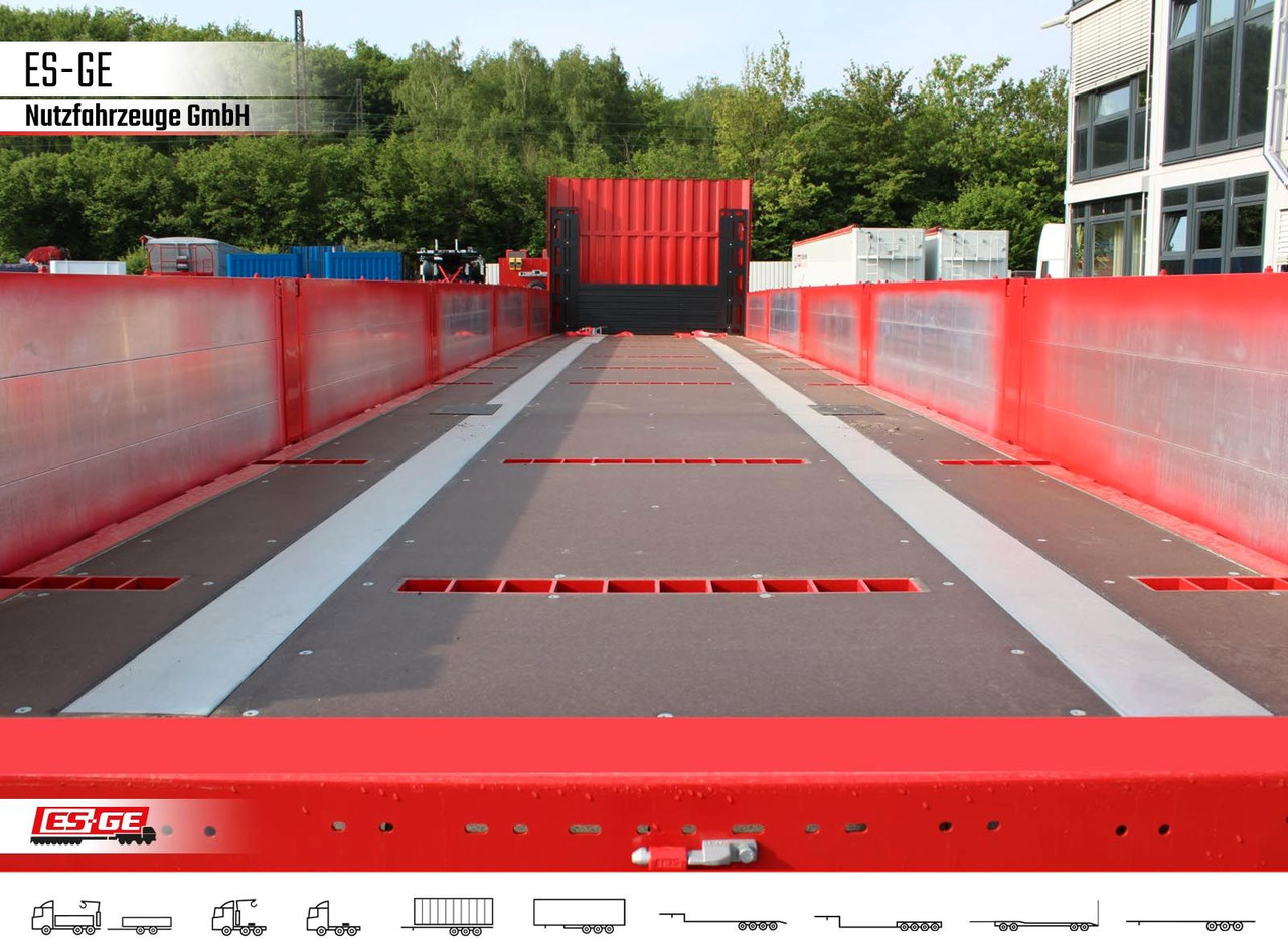 Vlakke/ Open oplegger Kögel Multi Chassis, verstärkt, Bordwände