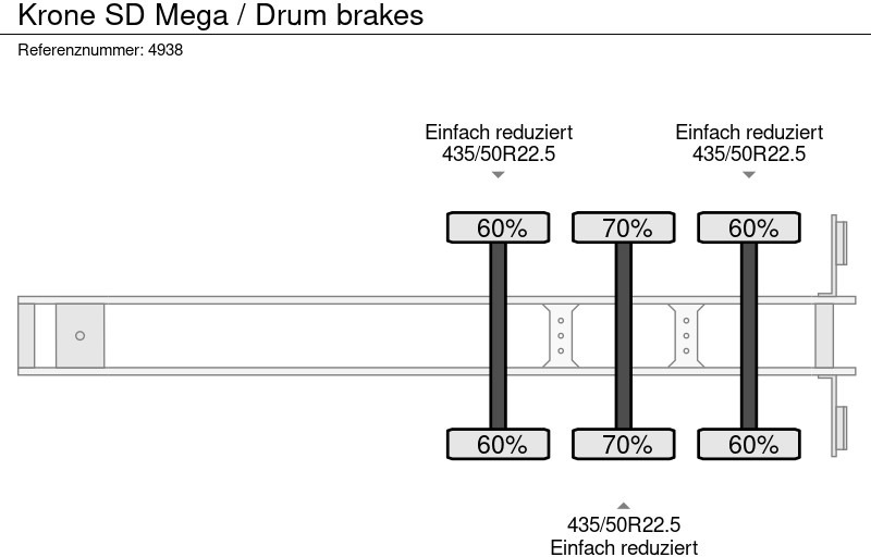 Vlakke/ Open oplegger Krone SD Mega / Drum brakes